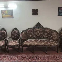 مبل استیل سلطنتی ۷ نفره|مبلمان خانگی و میز عسلی|ابریشم, |دیوار