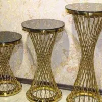 میز عسلی طلایی سه تا