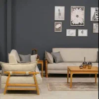مبل دسته چوبی ۸ نفره مناسب برای نو عروسان|حراج|ابهر, |دیوار