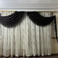 دوعدد پرده به همراه آستر و کناره