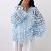 شومیز دانتل گل برجسته
