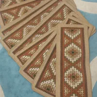 گلیم فرش کرم قهوه ای ۶ متری|گلیم، جاجیم، گبه|همدان, |دیوار