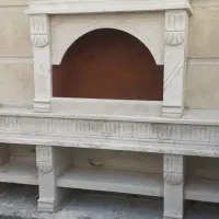 شومینه کباب پز آبنما سنگی نصب