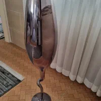 گلدان استیل بزرگ پایه دار رنگ نقره ای دودی|صنایع دستی و سایر لوازم تزئینی|همدان, |دیوار