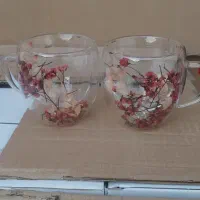 لیوان دوجداره گلدار وارداتی|ظروف سرو و پذیرایی|مشهد, رضاییه|دیوار