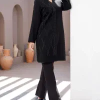 مانتو کرپ مجلسی سایز بزرگ ۵۶ تا ۶۶