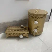 سطل و جا دستمال کاغذی فلزی