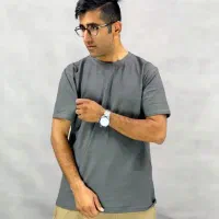 تیشرت بیسکوئیتی آستین سه ربع مردانه