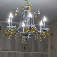 لوستر سقفی ۶ شعله کریستالی