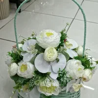 باکس گل مصنوعی سبد حصیری|گل مصنوعی|تبریز, |دیوار