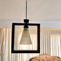 دو عدد لوستر چوبی و چراغ خواب هفت رنگ افشان|لوستر و چراغ آویز|تبریز, |دیوار