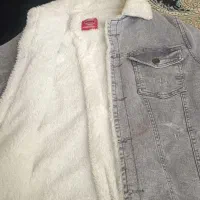 کت جین خاکستری داخل خز