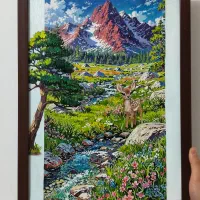 تابلو نقاشی رنگ روغن طرح منظره