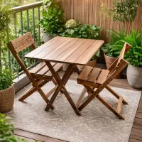 میز و صندلی چوبی ۷۰ در ۸۰ ملیکا تاشو چوب روسی