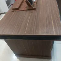 میز ریاست ام دی آف با روکش و قطعات چرم|مبلمان اداری|شهرکرد, |دیوار