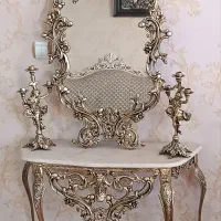 آینه و شمعدان طرح برنز