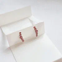 گوشواره نقره نگینی مدل صورتی، درخشش جذاب|بدلیجات|زنجان, |دیوار