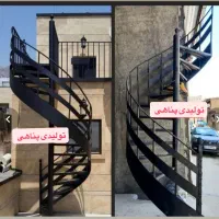 پله پیچ گردون صاف مارپبچ دوبلکسی ویلایی اهنی صاف