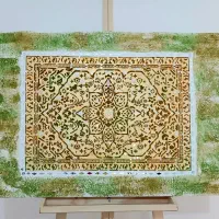 تابلو فرش با پودر مخمل وآینه کاری