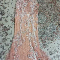 لباس مجلسی تمام گیپور وسنگ جواهردوزی بادست|لباس|قرچک, محمد آباد|دیوار