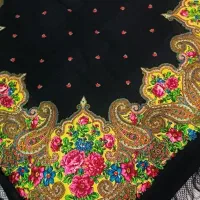 روسری ترکمنی قواره بزرگ  ابریشمی