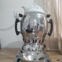 سماور به همراه قوری سینی و کاسه|سماور، چای‌ساز، قهوه‌ساز|قزوین, |دیوار