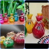 گلدان های شیشه ای رنگی زیبا