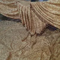 دو عدد پرده یالان دار در حد نو زیر قیمت|پرده، رانر، رومیزی|صحنه, |دیوار