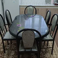 میز غذا خوری فلزی 6نفری|میز و صندلی غذاخوری|خمین, |دیوار