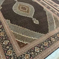 فرش دستباف ۹ متری جفت ماهی تبریز ۵۰ رج گل ابریشم
