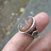 انگشتر دستساز قدیمی خطی یمانی