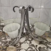 دو عدد لوستر 5 شاخه نقره ای درجه یک