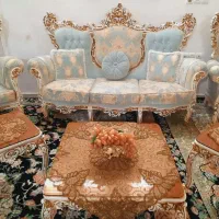 مبل سلطنتی ۷نفره چوبراش+یک عدد میز جلو مبلی