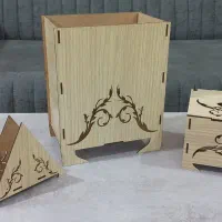 سطل و جای دستمال کاغذی ام دی اف