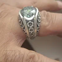 انگشتر نقره مردانه آمیتیست و موزانایت(الماس روسی)|جواهرات|کرج, ساماندهی|دیوار