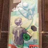 دو عدد اسکناس جام جهانی قطر و روسبه|کلکسیون سکه، تمبر، اسکناس|رشت, کاکتوس|دیوار