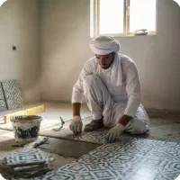 کارگر ماهر ارماتوربند و کاشی کاری