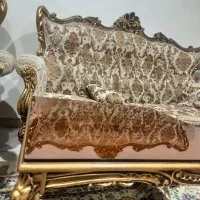 مبل استیل نه نفره به همراه جلو مبلی وعسلی|مبلمان خانگی و میز عسلی|تهران, شهرک فردوس (حسینی)|دیوار
