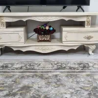 میز تلویزیون چوبی سفید