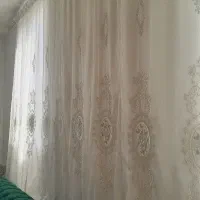 پرده پتینه شده با گل مخمل  فروش  فوری|پرده، رانر، رومیزی|فیروزکوه, |دیوار