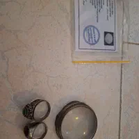 انگشتر قدیمی نقره عقیق و در نجف و سنگ آسیاب|جواهرات|تهران, سید خندان (جلفا)|دیوار