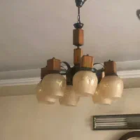 لوستر چوبی ۶ شعله