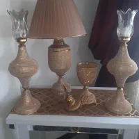 سرویس دستسازچهارتیکه آباژور شمعدان وشکلات خوری|چراغ خواب و آباژور|محمودآباد, |دیوار