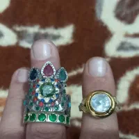 انگشتر طلای الماس ونقره تاج جواهری