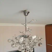 لوستر برنز زیتونی ،استیل سلیور و گلد|لوستر و چراغ آویز|تبریز, |دیوار