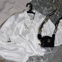 شومیز مجلسی ساتن سفید