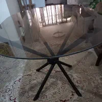 میز ناهار خوری شیشه ای کم جا