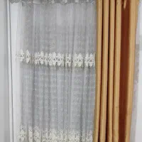 پرده سالن دوعددبا میل پرده