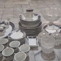سرویس چینی سورمه ای طلایی