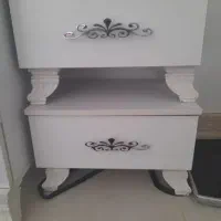 تخت دو نفره سفید با کنار تختی|تخت و سرویس خواب|ساوه, |دیوار